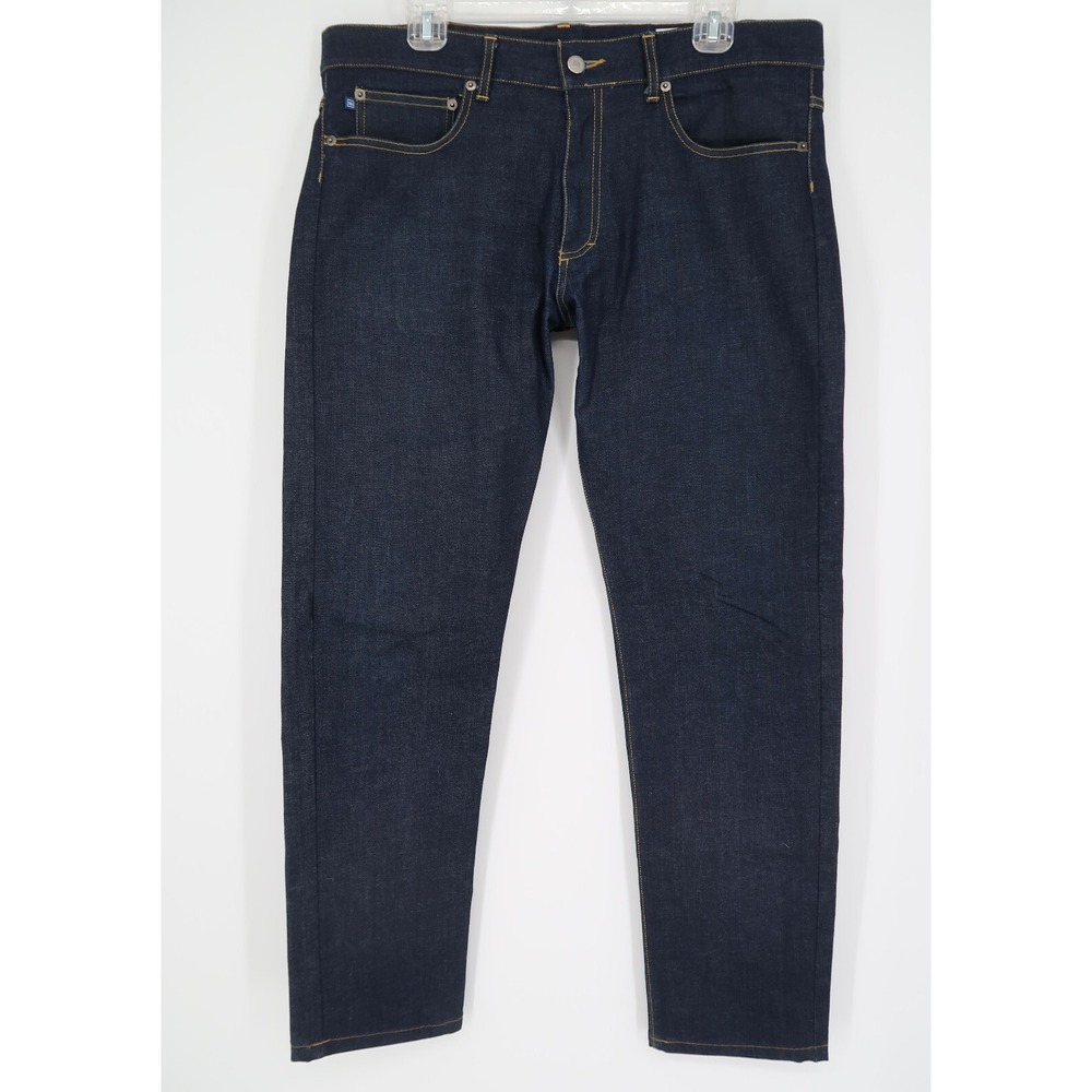 Mizzen Main Jeans Men 34x31 Blue Five Pocket Dark Wash Denim‎ Stretch